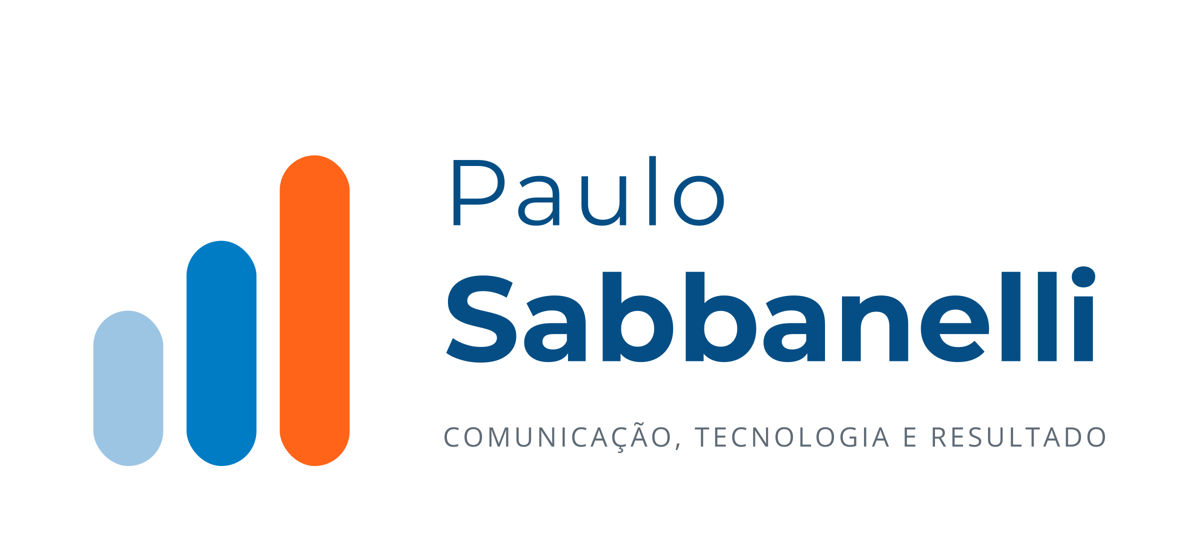 Logotipo Paulo Sabbanelli, horizontal colorido